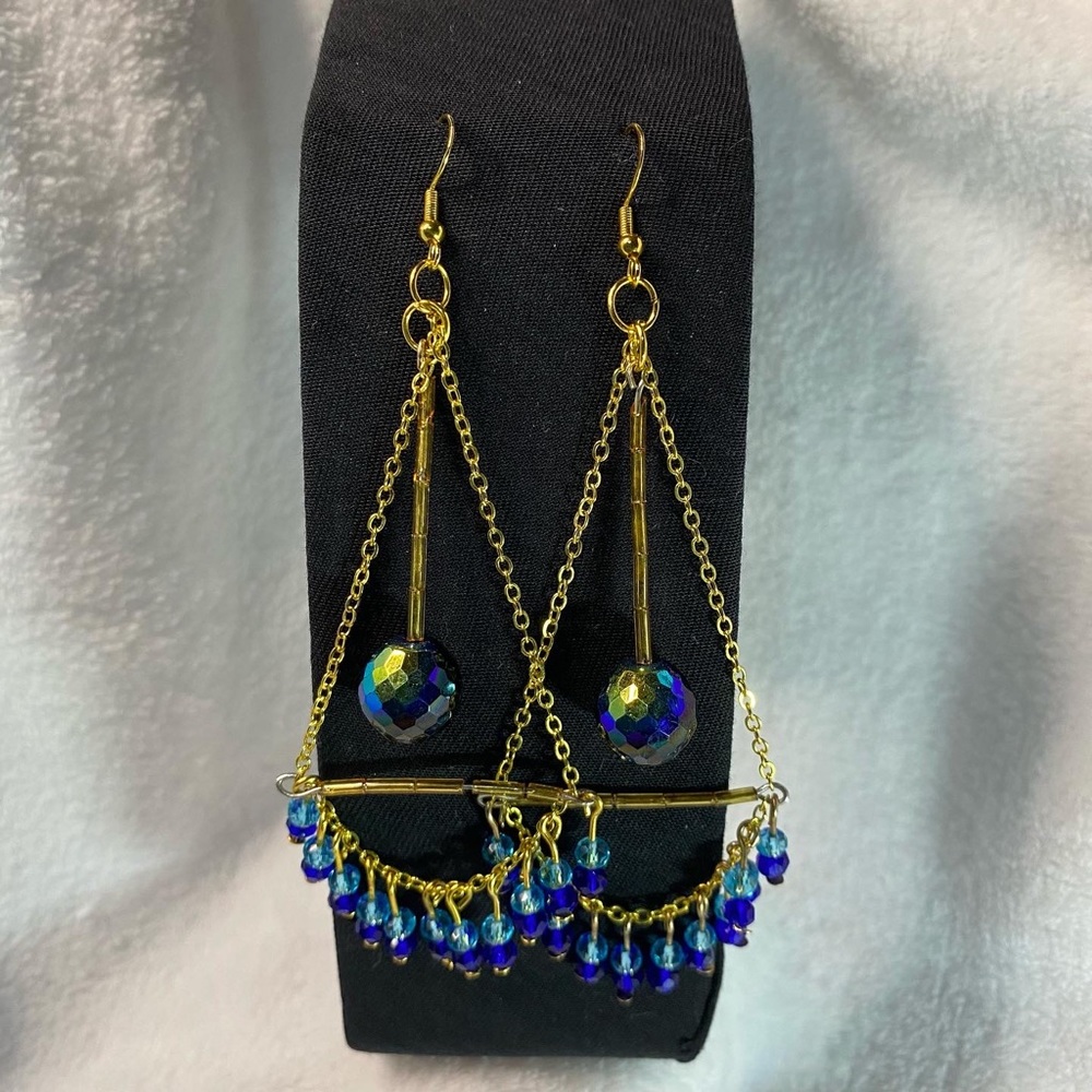 Beautiful blue long earrings